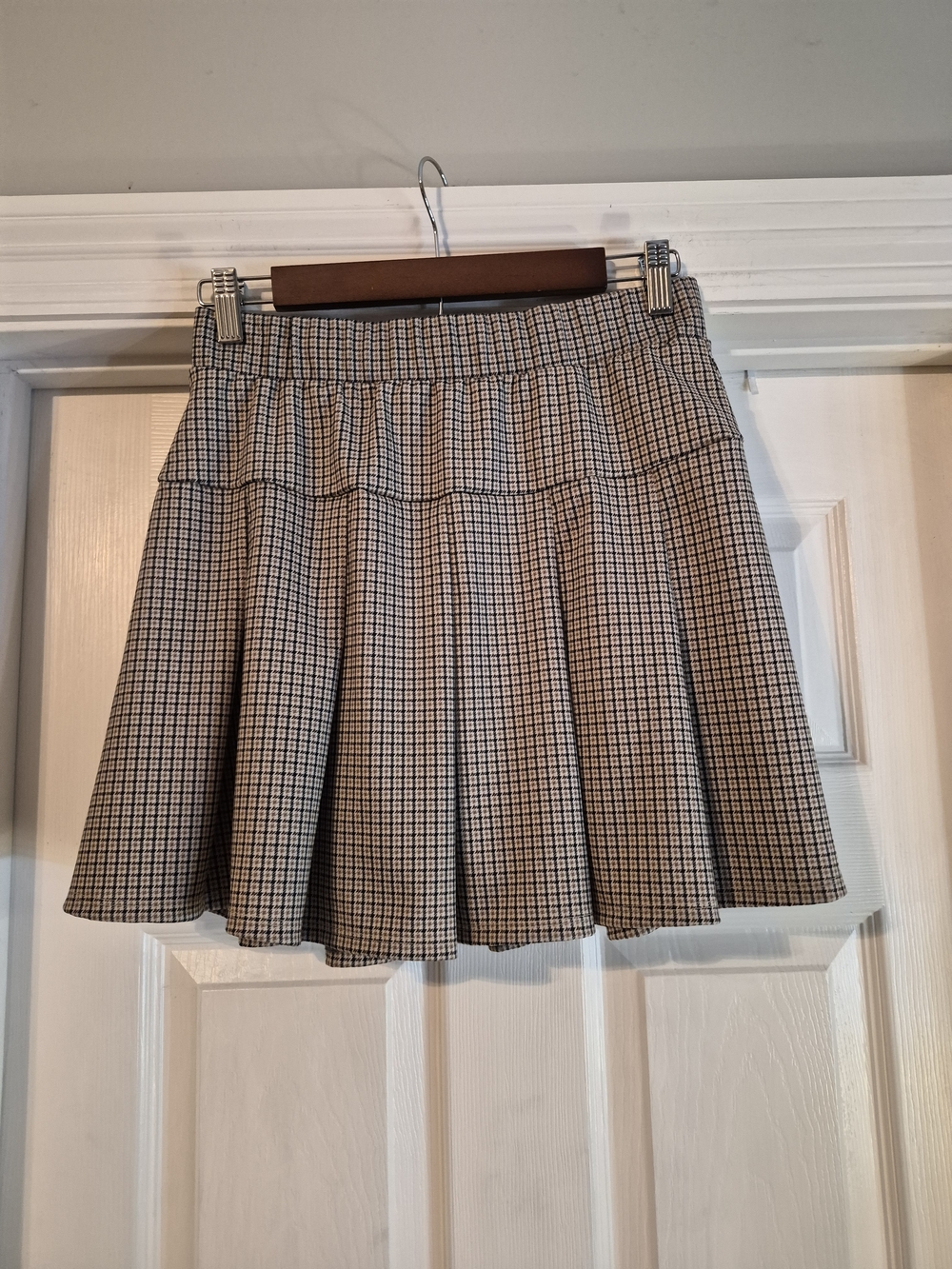 Olive & Oak Plaid Pleated Skirt Brown Size Large